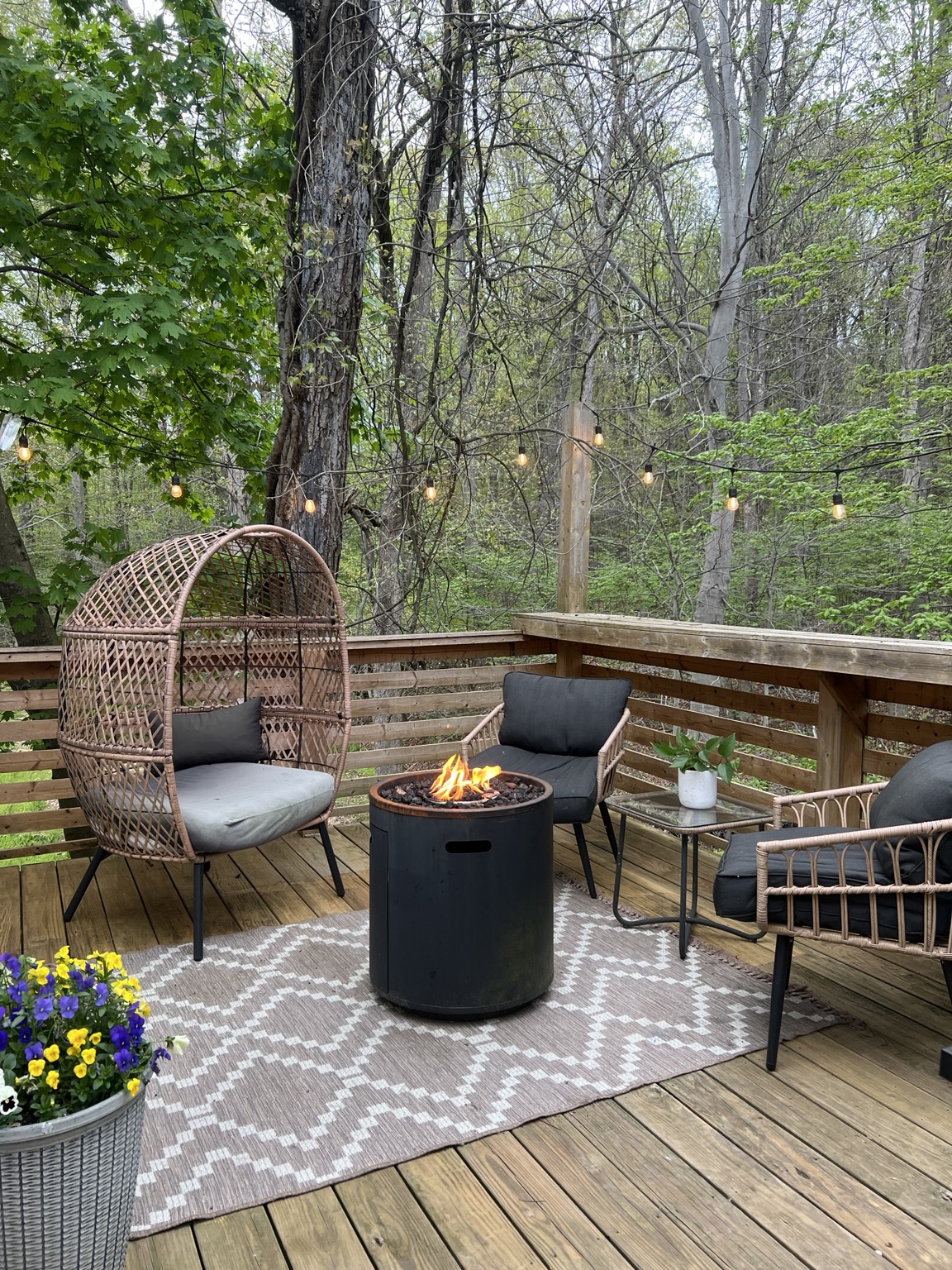 Private deck overlooking the pasture