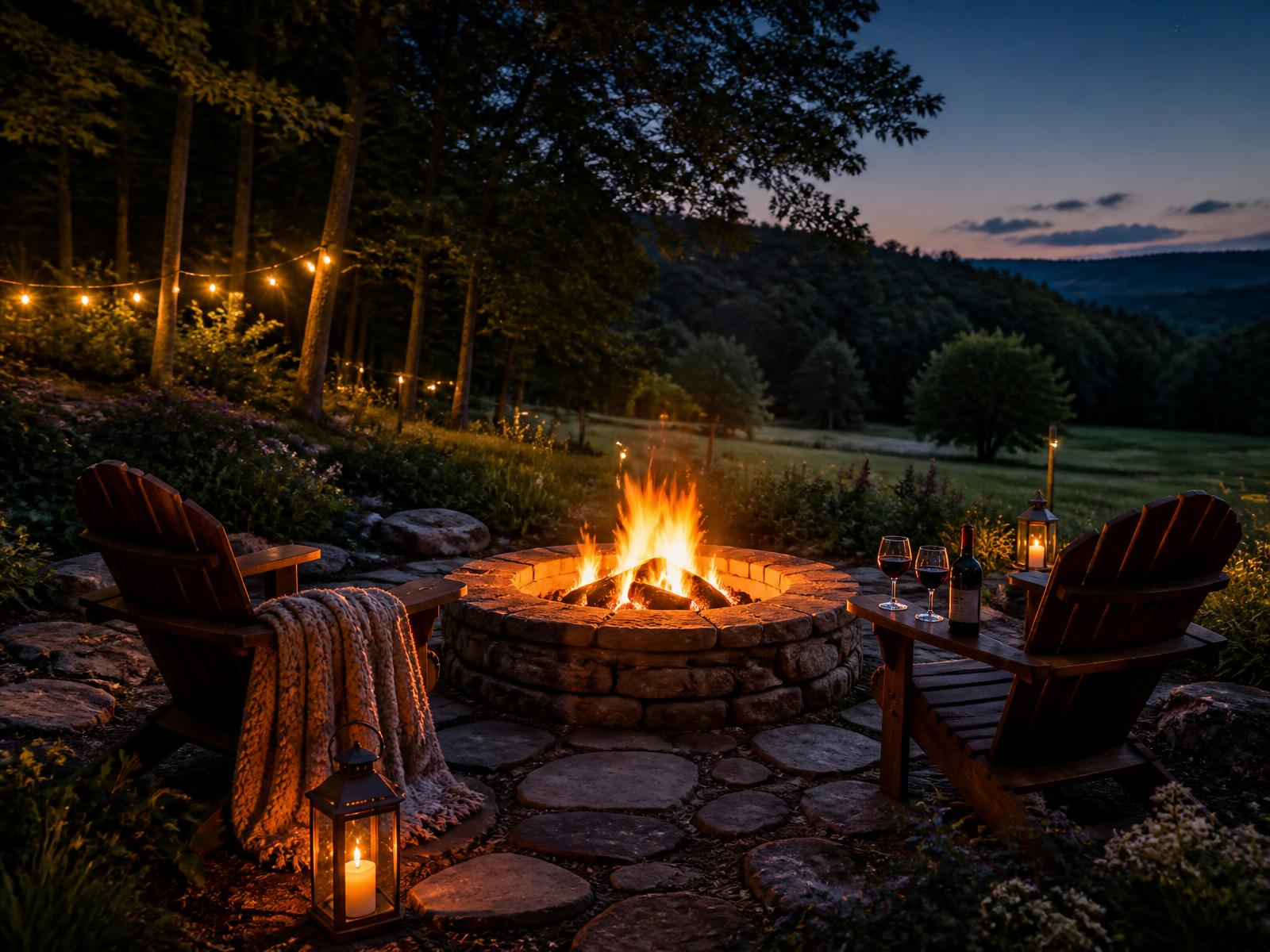 Fire pit at night